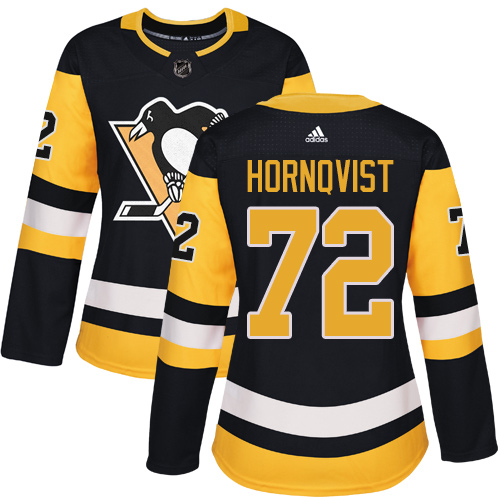 Adidas Pittsburgh Penguins #72 Patric Hornqvist Black Home Authentic Women Stitched NHL Jersey->women nhl jersey->Women Jersey